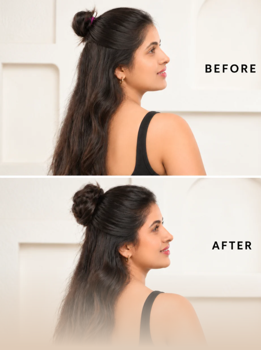 Donut Scrunchie Bun transformation – small bun to full messy bun